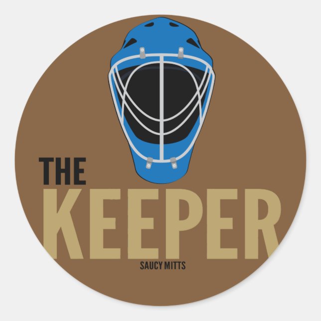 Sticker Rond Masque de gardien de but de hockey pour les jeunes (Devant)