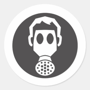 Sticker Rond Masque de gaz de Mythbusters