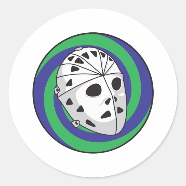 Sticker Rond masque de hockey (Devant)
