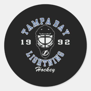Sticker Rond Masque de hockey Tampa Bay Lightning noir officiel