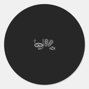 Sticker Rond Masque De Plongée Et Palmes Pour Les Amateurs De P