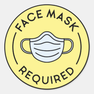 Sticker Rond Masque de visage requis