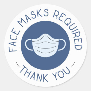 Sticker Rond Masque de visage requis