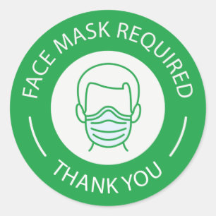 Sticker Rond Masque de visage requis