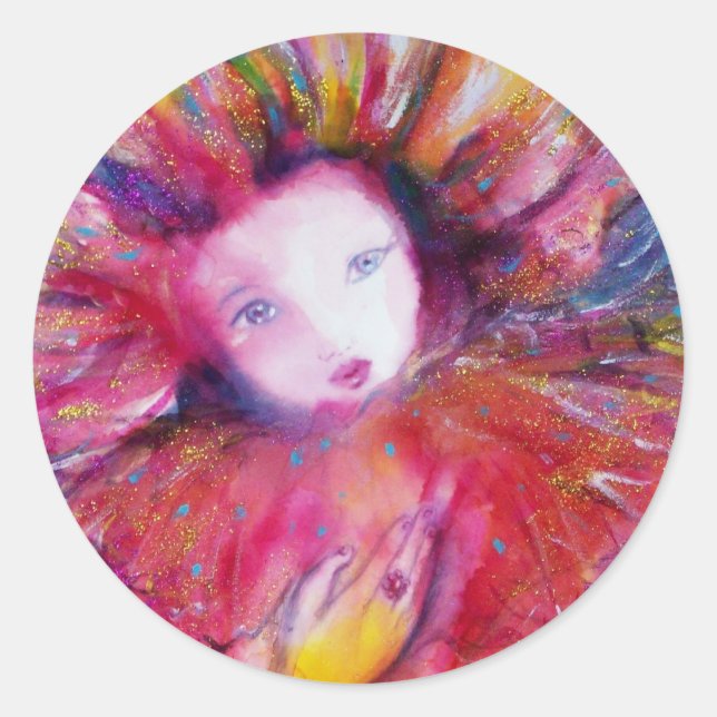 STICKER ROND MASQUE EN ROUGE (Devant)