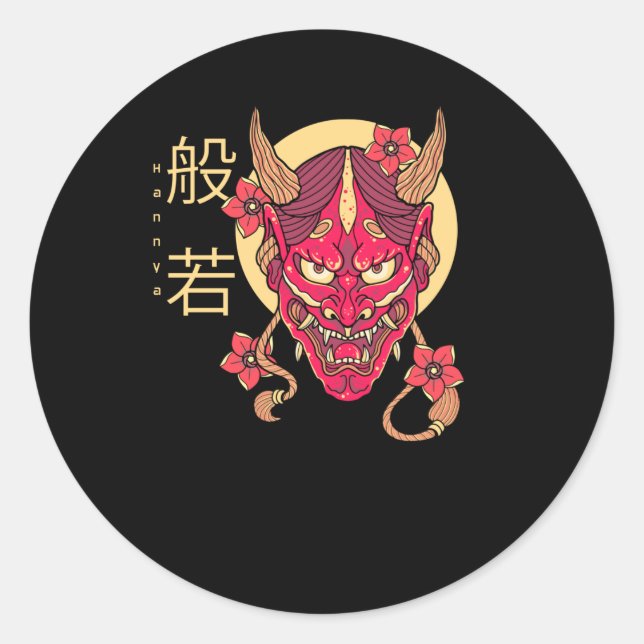 Sticker Rond Masque Hannya (Devant)