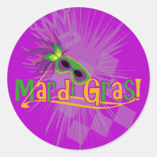 Sticker Rond Masque Mardi Gras