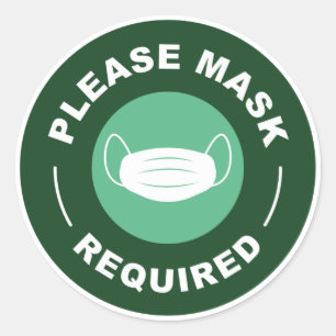 Sticker Rond Masque requis