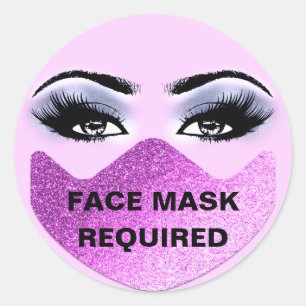 Sticker Rond Masque Visage Couvrant Les Nails Lash Studio Requi