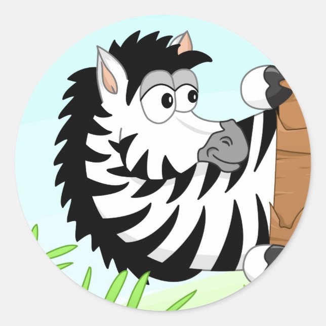 Sticker Rond Masquer le zèbre (Devant)