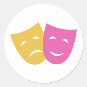 Sticker Rond Masques de comédie et de tragédie