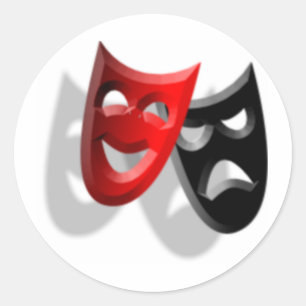 Sticker Rond Masques de drame