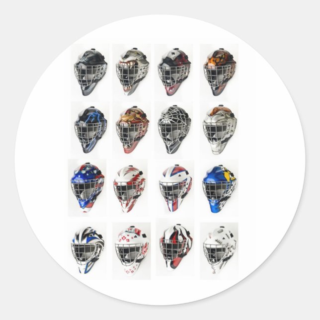 Sticker Rond Masques de hockey (Devant)