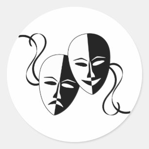 Sticker Rond Masques Thespian