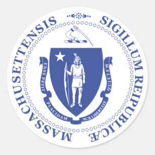 Sticker Rond Massachusetts