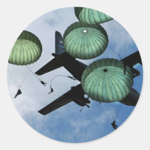 Sticker Rond Massachusetts, Parachutes, U.S Army