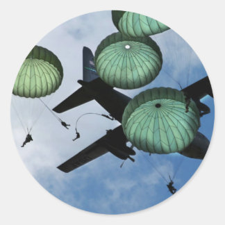 Sticker Rond Massachusetts, Parachutes, U.S Army