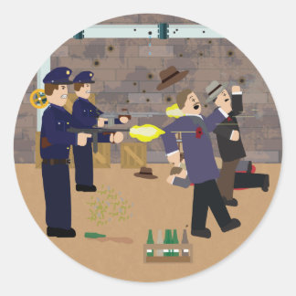 Sticker Rond Massacre de la Saint Valentin (Histoire Simple)