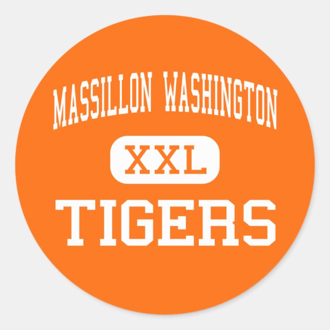 Sticker Rond Massillon Washington - tigres - haut - Massillon (Devant)