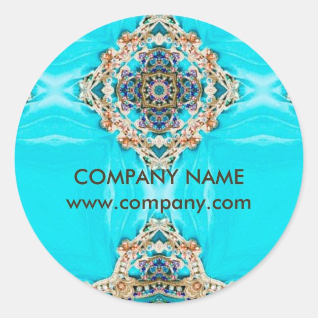 Sticker Rond massothérapeute chakra Yoga turquoise bohème (Devant)