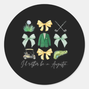 Sticker Rond Master Lets Partee Golf Tournament Coquette Bow Wo