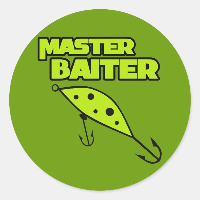 Sticker Rond Master Poissons Baiter Par Lui-Même (Devant)