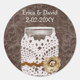 Sticker Rond mât rustique mât mariage phoques