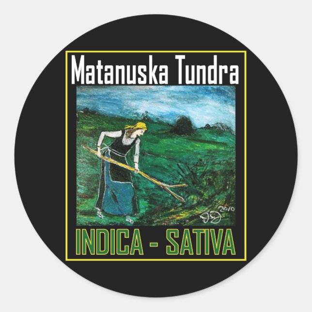 STICKER ROND MATANUSKA TUNDRA INDICA SATIVA (Devant)