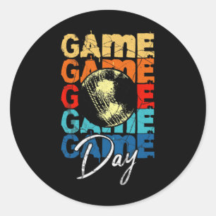 Sticker Rond Match de cricket Journee de cricket Maman Papa Soe