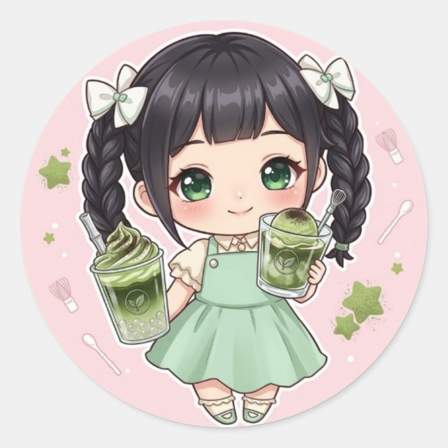 Sticker Rond Matcha (Devant)