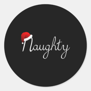 Sticker Rond Matching Naughty &amp; Nice Naughty List Christmas