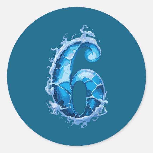 Sticker Rond Matching Six Seven Flaming Ice Funny Meme 67 Coupl (Devant)