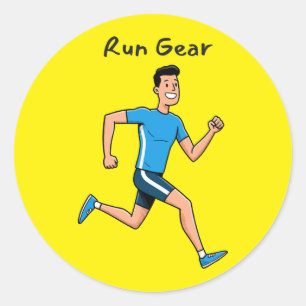 Sticker Rond Matériel de course – Course à pied inspirante