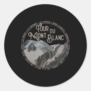 Sticker Rond Matériel Tour Du Mont Blanc Sentier de Randonnée E