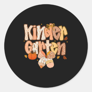 Sticker Rond maternelle Automne Floral Coquette Bow Enseignants