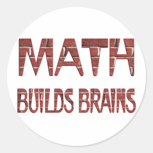 Sticker Rond Math construit les cerveaux