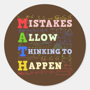 Sticker Rond Math Enseignant Mathématiques Étudiants Mathématiq