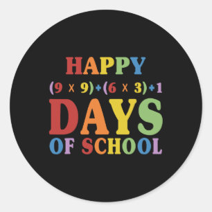 Sticker Rond Math Formula 100 Jours D'École Drôle Enseignant Ma