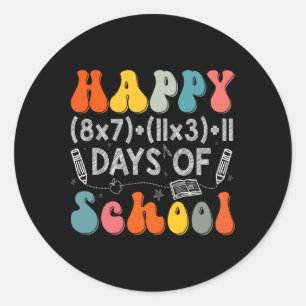Sticker Rond Math Formula 100 Jours D'École Drôle Enseignant Ma