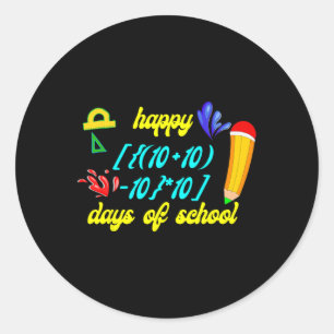 Sticker Rond Math Formula Heureux 100 Jours De L'École Drôle Ma
