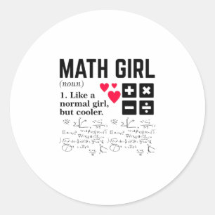 Sticker Rond Math Girl Comme une fille normale mais glacière