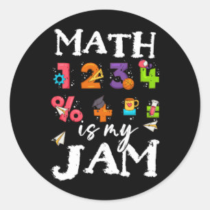 Sticker Rond Math Is My Jam Enseignant Appréciation Algebra Equ