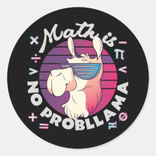 Sticker Rond Math n'est pas un ticker Carré ProbLlama