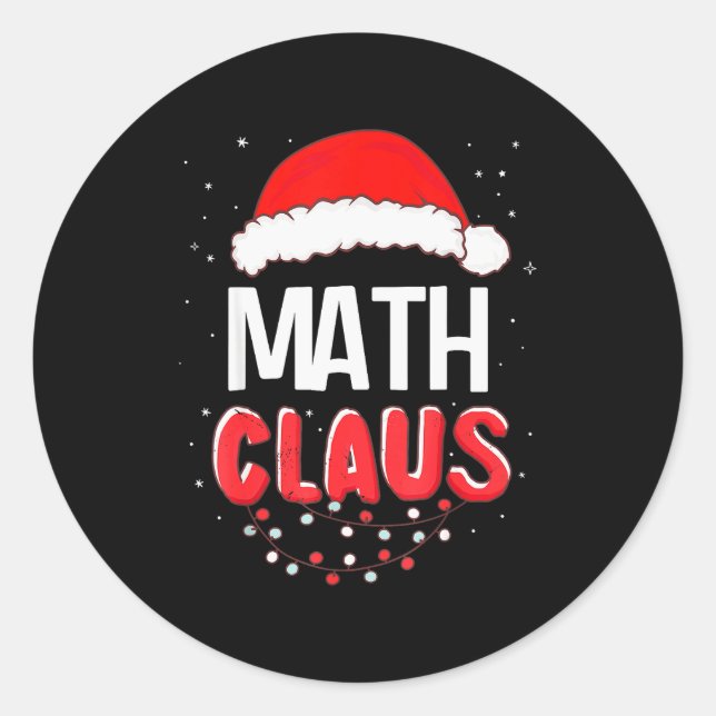 Sticker Rond Math Santa Claus Christmas Matching Costume  (Devant)