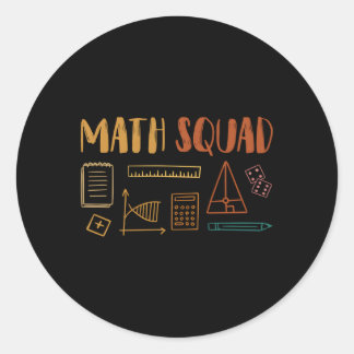 Sticker Rond Math Squad Math Enseignant Math