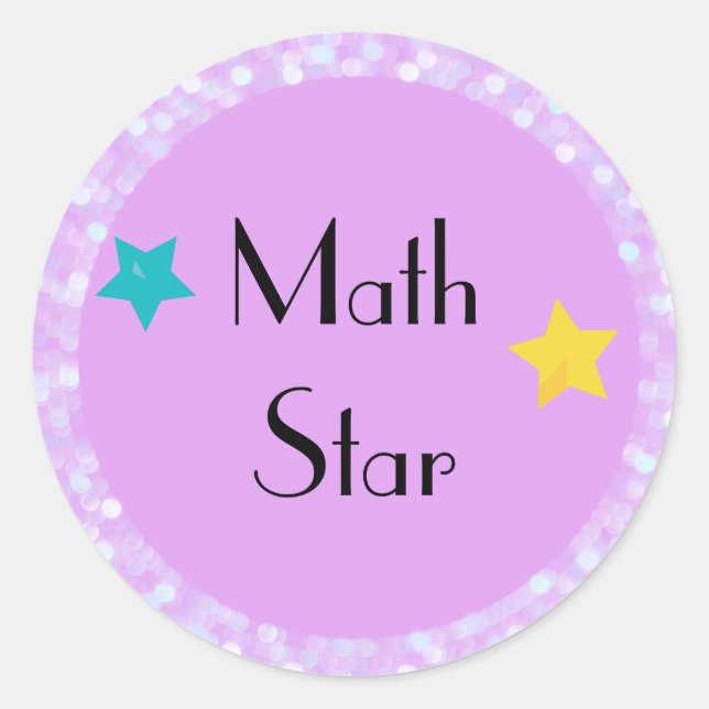 Sticker Rond Math Star avec étoiles (Devant)