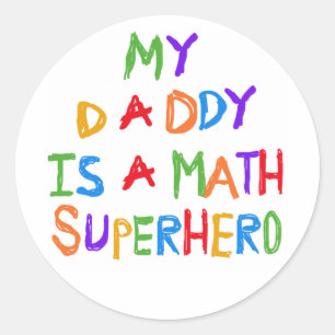 Sticker Rond Math Superhero