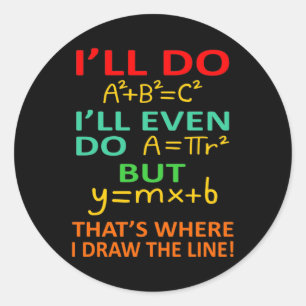 Sticker Rond Math Teacher Equation Mathématiques Math Math