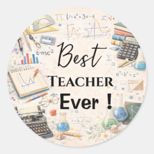 Sticker Rond Math Teacher Thank You Gifts   End of School Year