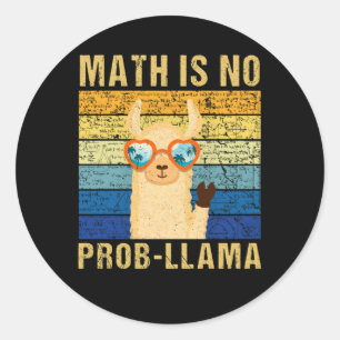 Sticker Rond Math vintage n'est pas Prob Llama Math Llama Ensei